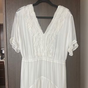 NWT The Kooples Crazy Muslin Flounces dress in white. Size 3